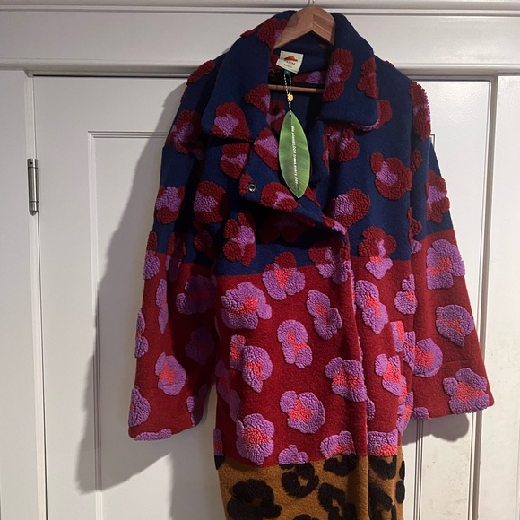 Farm Rio Mixed Leopard 🐆 Coat - NWT - L - Picture 13 of 15